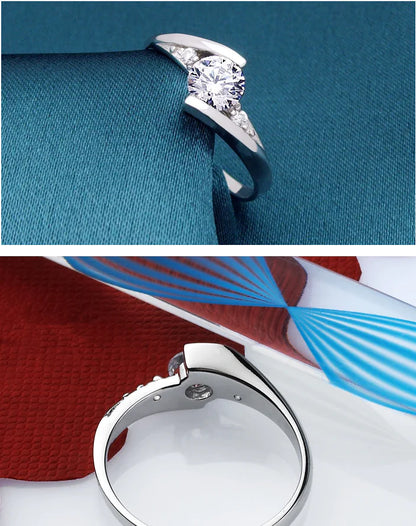 Anillo de Diamante Elegante con Cristales para Ella