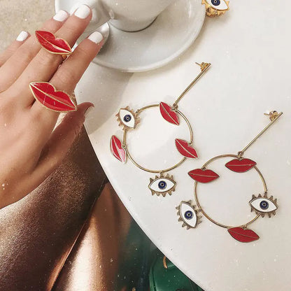 Anillo Labial Ajustable con Diseño Gota Elegante para Mujer