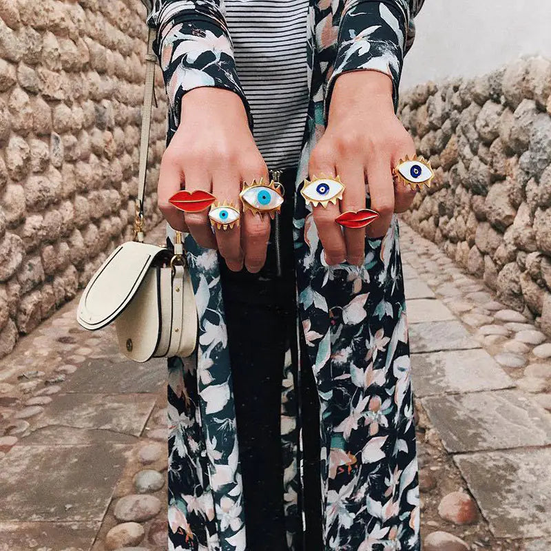 Anillo Labial Ajustable con Diseño Gota Elegante para Mujer