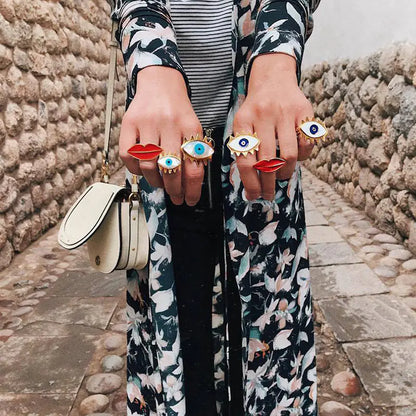 Anillo Labial Ajustable con Diseño Gota Elegante para Mujer