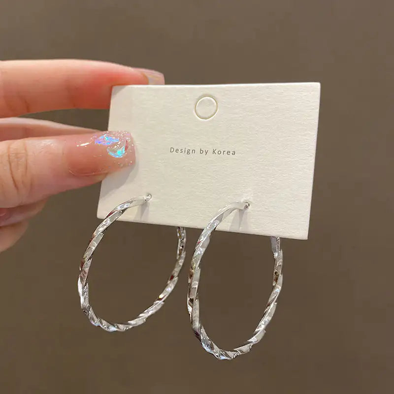 Aretes Geométricos Irregulares En Metal Elegantes Mujer