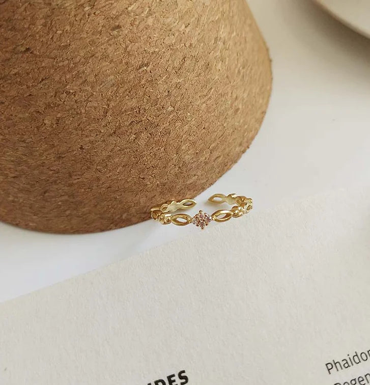 Anillo Abierto Ajustable Plata 925 Para Mujer Romántico