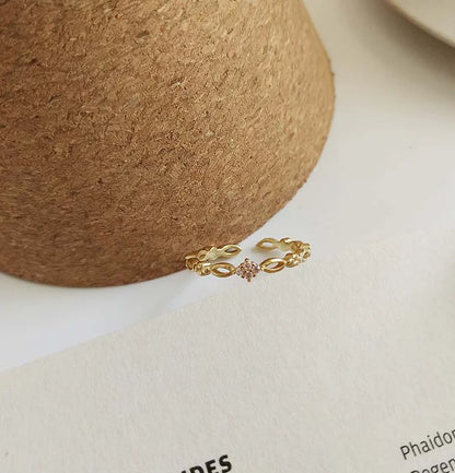 Anillo Abierto Ajustable Plata 925 Para Mujer Romántico