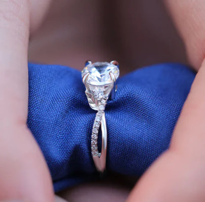 Anillo Hao Stone Piedra Elegante Con Diamante Para Mujer