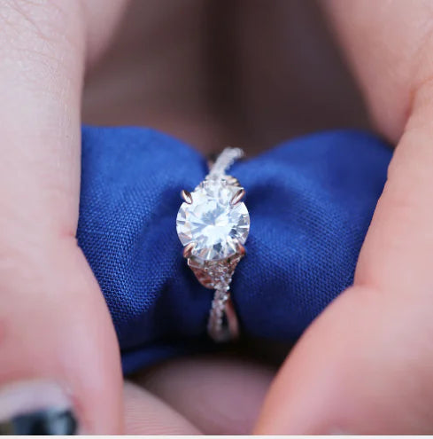 Anillo Hao Stone Piedra Elegante Con Diamante Para Mujer