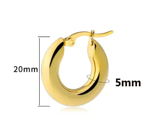Bucle De Oreja Femenino Brillo Dorado Francés Elegante