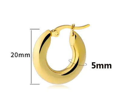 Bucle De Oreja Femenino Brillo Dorado Francés Elegante
