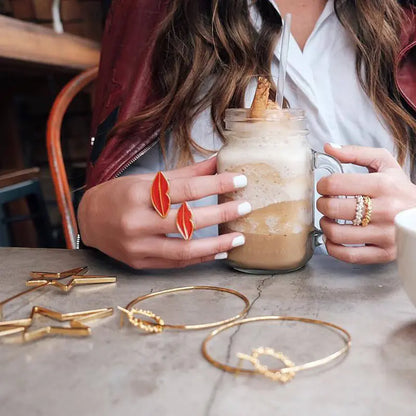 Anillo Labial Ajustable con Diseño Gota Elegante para Mujer