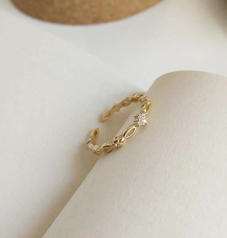 Anillo Abierto Ajustable Plata 925 Para Mujer Romántico