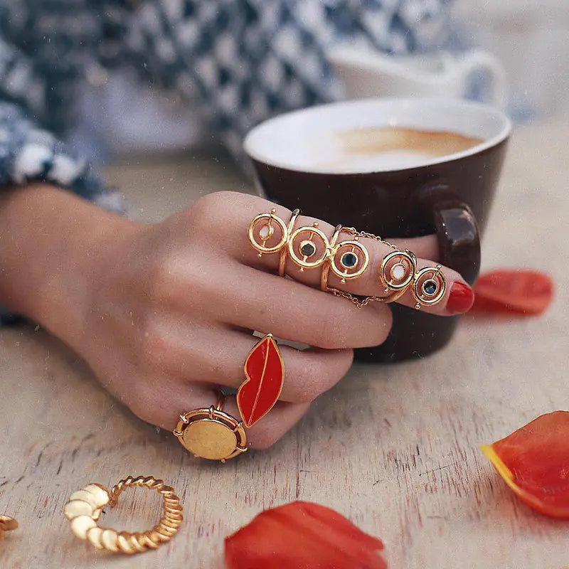 Anillo Labial Ajustable con Diseño Gota Elegante para Mujer