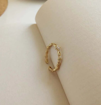Anillo Abierto Ajustable Plata 925 Para Mujer Romántico